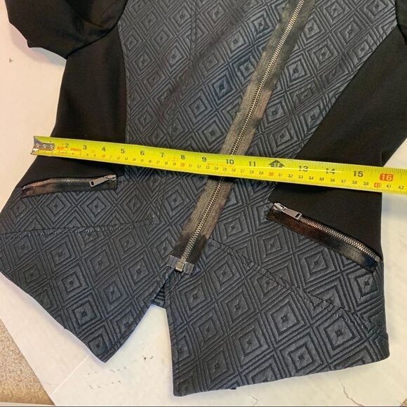 Ellie Tahari Viola' black blazer moto Jacket size 10 - Picture 14 of 15